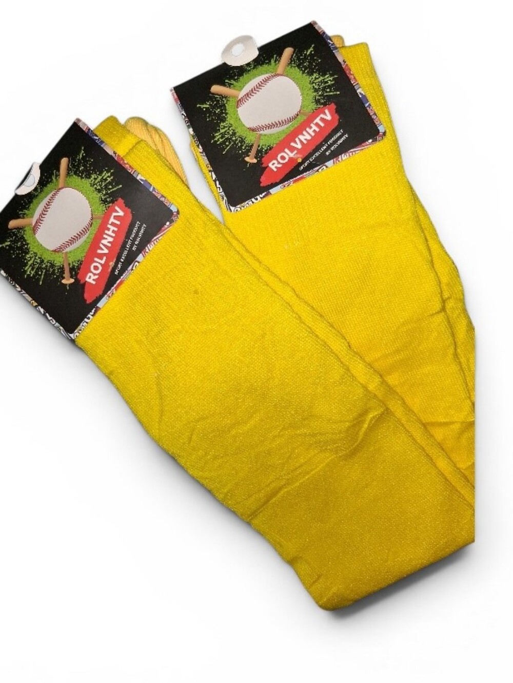 NWT! 2 Pair Of Mens Yellow Athletic Crew Socks